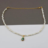 Abalone Pendant Necklace Choker Freshwater Pearl Chain Collar Necklace Women