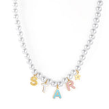 Pearl Pendant Necklace Fairy Letter Chain Necklace With Charm
