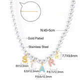 Pearl Pendant Necklace Fairy Letter Chain Necklace With Charm