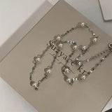 Sparkling Pearl Clavicle Chain Necklace Party Jewelry Women Couples