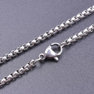 1Pc Stainless Steel 2.5mm Square Pearl Link Chain Necklaces For Men