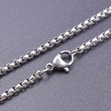 1Pc Stainless Steel 2.5mm Square Pearl Link Chain Necklaces For Men
