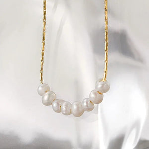 Freshwater Pearl Stainless Steel Chain Necklace for Women Girls