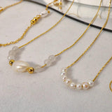 Freshwater Pearl Stainless Steel Chain Necklace for Women Girls