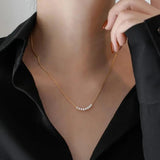 Freshwater Pearl Stainless Steel Chain Necklace for Women Girls