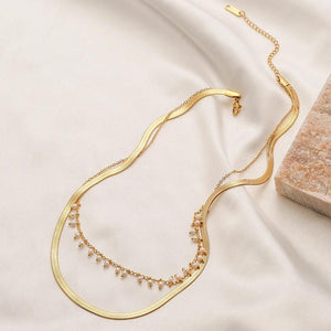 Glamorous Vintage Stainless Steel Chain Necklace With Pearl