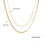 Glamorous Vintage Stainless Steel Chain Necklace With Pearl
