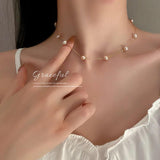 14k Real Plated Pearl Pendant Necklace for Women