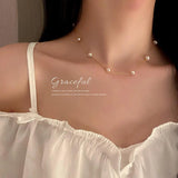 14k Real Plated Pearl Pendant Necklace for Women