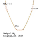 Youthway Double Layer Necklace Colorful Natural Stone Pearl Thin Chain