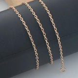 2mm 585 Rose Link Oval Round Necklace Chains