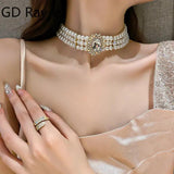 Baroque Pearl Multi-layer Necklace & Zircon Bracelet Set
