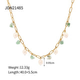Youthway Stainless Steel Chain Natural Stone Pearl Pendant Necklace