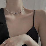 Zircon Double Layer Choker Necklace Gift