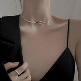 Zircon Double Layer Choker Necklace Gift
