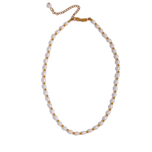 Freshwater Pearls Stainless Steel Beads Necklace Women Jewelry