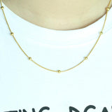 Stainless Steel Ball Chain Necklace Women Beaded Collar Choker Jewelry