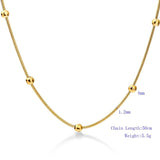 Stainless Steel Ball Chain Necklace Women Beaded Collar Choker Jewelry