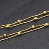 Stainless Steel Ball Chain Necklace Women Beaded Collar Choker Jewelry