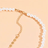 Efily Pearl Back Drop Necklace Wedding Accessories Spider Pendant