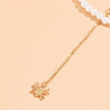 Efily Pearl Back Drop Necklace Wedding Accessories Spider Pendant
