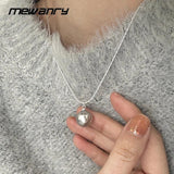 Mewanry Silver Pearl Pendant Necklace for Women Sweet Sweater Chain