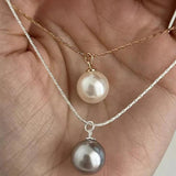 Mewanry Silver Pearl Pendant Necklace for Women Sweet Sweater Chain