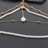 Pearls Thigh Chain Multi-layer Leg Chain for Women Ladies Pendant