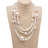 Layered Necklace Women Mesh Pearl Boho Gothic Jewelry