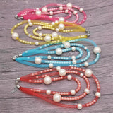 Layered Necklace Women Mesh Pearl Boho Gothic Jewelry