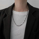 Punk Titanium Steel Zircon Pearl Cross Pendant Necklace Choker