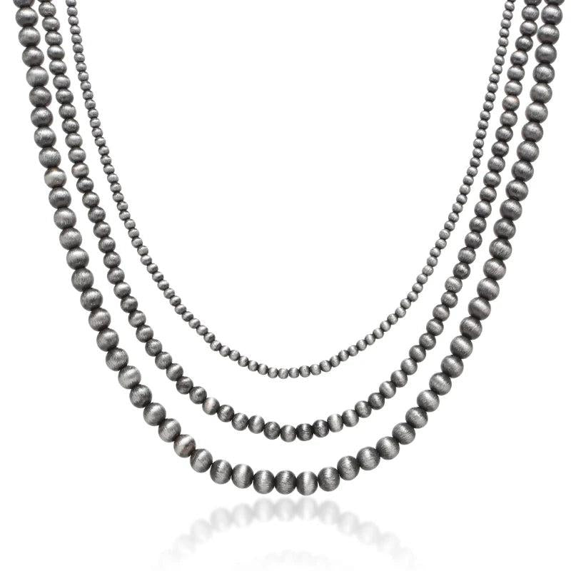 Vintage Navajo Pearl Layered Grey-Pearl Necklace