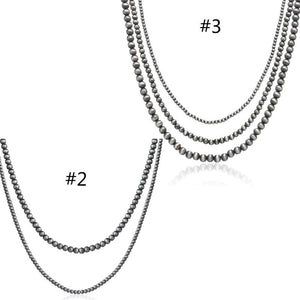Vintage Navajo Pearl Layered Grey-Pearl Necklace