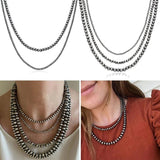 Vintage Navajo Pearl Layered Grey-Pearl Necklace