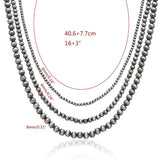 Vintage Navajo Pearl Layered Grey-Pearl Necklace
