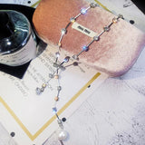 Rhinestone Tassel Pendant Necklace for Women Jewelry Gift
