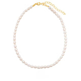 Minimalist A-Z Initial Letter Pearl Necklace Stainless Steel Choker Women