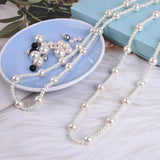 Multilayer Long Pearl Necklace Stacked Temperament Versatile Sweater Chain