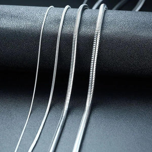 Punk Vintage Silver Stainless Steel Thin Round Choker Necklace