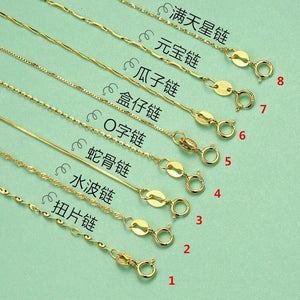 Martick 925 Silver Water-wave Chain 40cm/45cm Necklace Gold/Rose GSC2