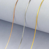 Martick 925 Silver Water-wave Chain 40cm/45cm Necklace Gold/Rose GSC2