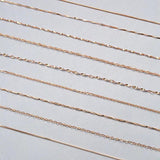 Martick 925 Silver Water-wave Chain 40cm/45cm Necklace Gold/Rose GSC2