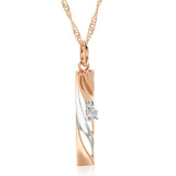 Kinel Zircon Pendant Necklace 585 Rose and Silver Plating Jewelry