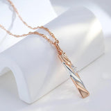 Kinel Zircon Pendant Necklace 585 Rose and Silver Plating Jewelry