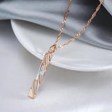 Kinel Zircon Pendant Necklace 585 Rose and Silver Plating Jewelry