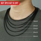 3mm Brown Leather Necklace for Men Stainless Steel Clasp LDN22