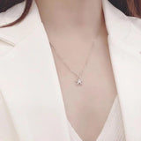Silver LOVE Heart Necklace for Women Vintage Star Party Jewelry
