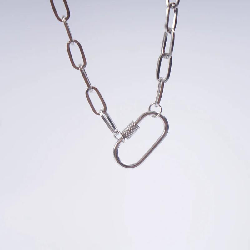 Metal Heart Turnbuckle Necklace Choker for Women