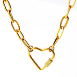 Metal Heart Turnbuckle Necklace Choker for Women