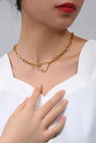 Metal Heart Turnbuckle Necklace Choker for Women